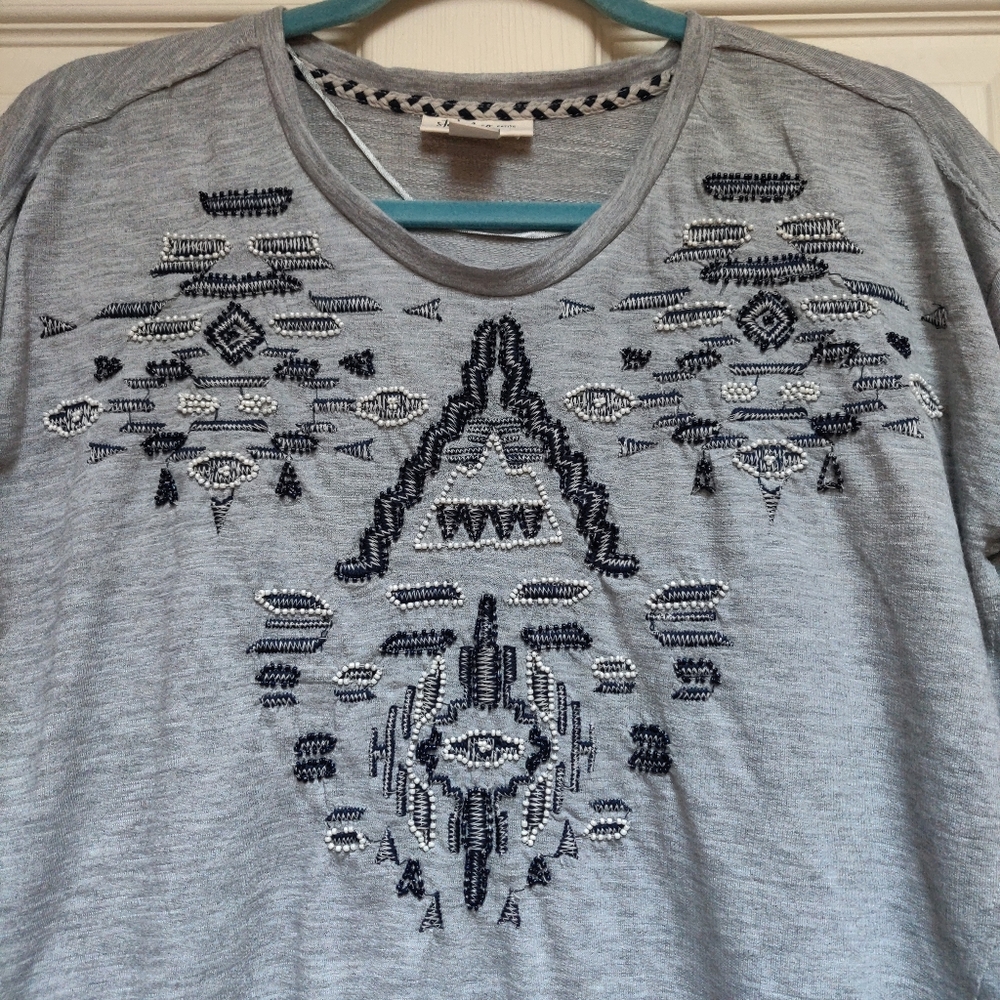 NWT Style & Co Beaded Sweatshirt Petite Medium - Picture 3 of 8